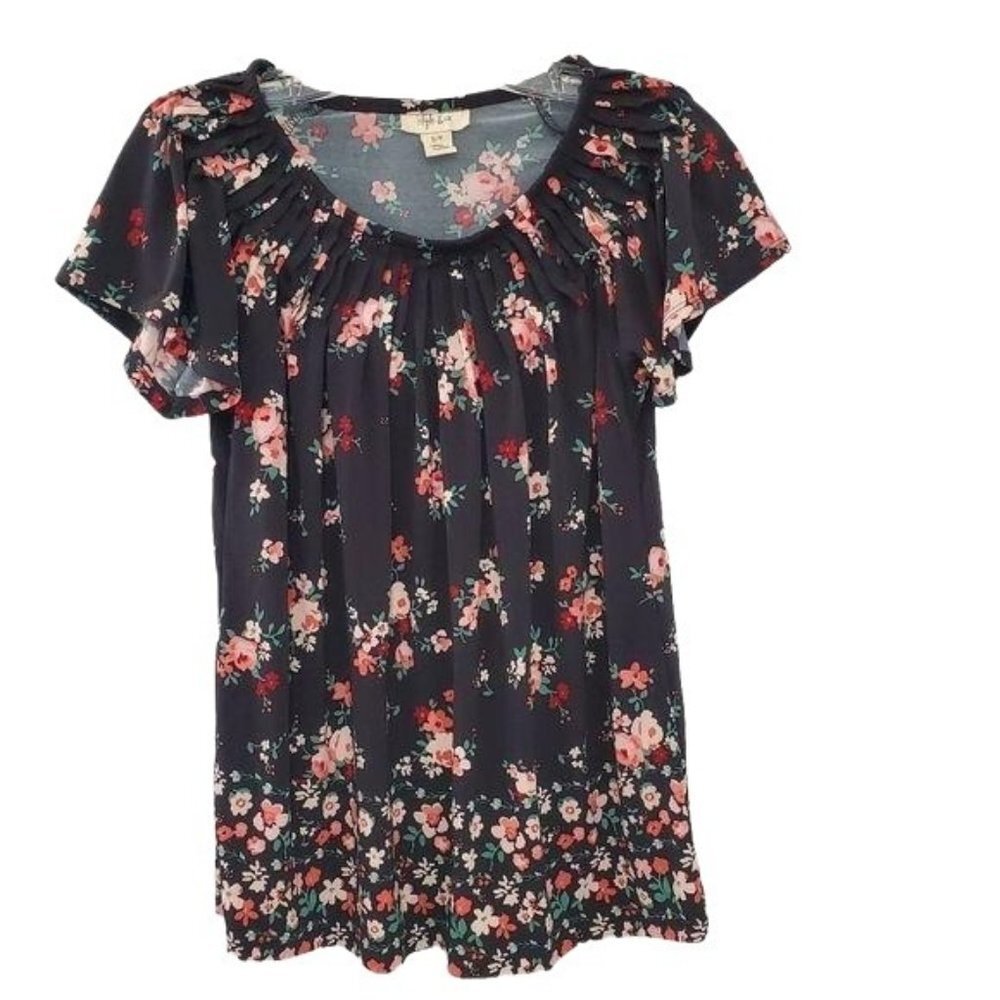 Style & Co | Floral Print Blouse with Pleat  Detail